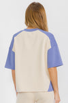 Womens Fashion Color-Block Top 2-Tone Extra Soft and Breathable