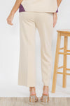 Oat Cropped Modal Scuba Relaxed Fit Pants with Pockets 
