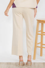 Oat Cropped Modal Scuba Relaxed Fit Pants with Pockets 