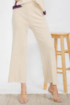 Oat Cropped Modal Scuba Relaxed Fit Pants with Pockets 