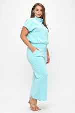 Plus Size Women’s Comfort Drape Half Zip Set