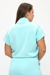 Plus Size Comfort Drape Half Zip Top
