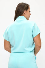 Plus Size Comfort Drape Half Zip Top