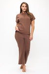 Plus Size Women’s Comfort Drape Half Zip Set