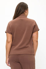 Plus Size Comfort Drape Half Zip Top