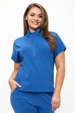 Plus Size Comfort Drape Half Zip Top