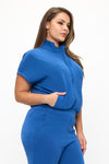 Plus Size Comfort Drape Half Zip Top