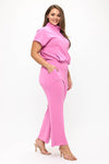 Plus Size Women’s Comfort Drape Half Zip Set