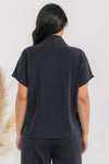 Plus Size Comfort Drape Half Zip Top