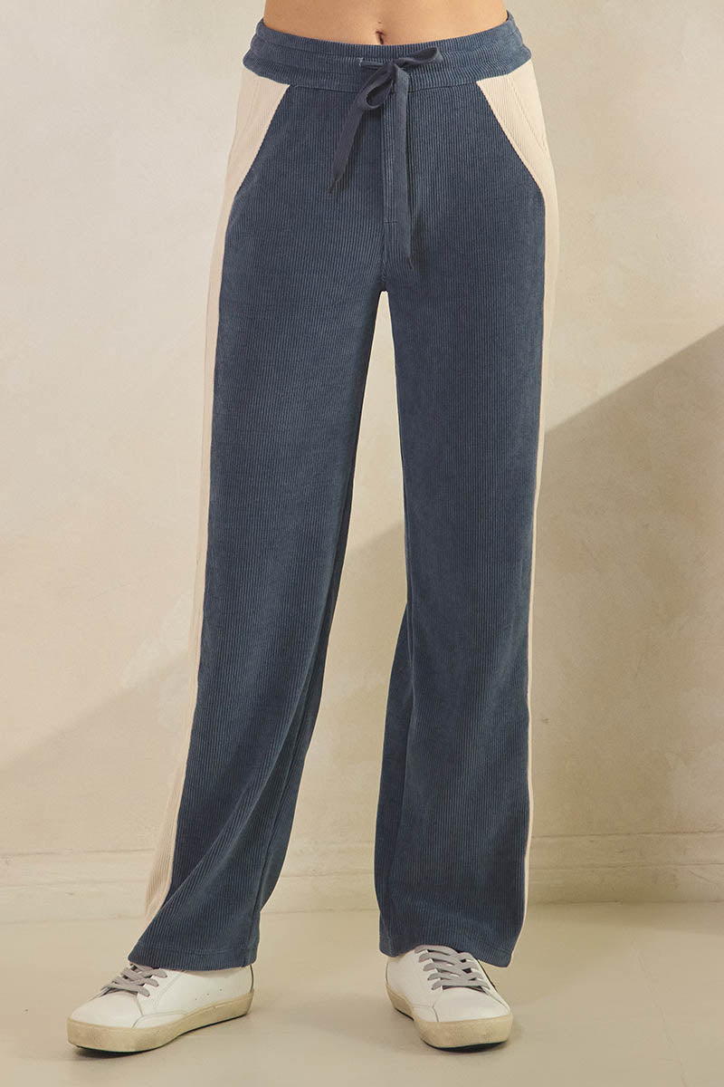 Plus Size Duo Tone Corduroy Pullover & Pant Set
