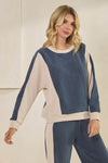 Duo Tone Relaxed Fit Corduroy Pullover Top