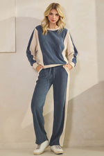 Duo Tone Relaxed Fit Corduroy Pullover & Pant Set