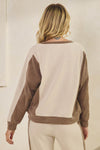 Duo Tone Relaxed Fit Corduroy Pullover Top