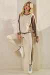 Plus Size Duo Tone Corduroy Pullover & Pant Set