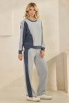 Plus Size Duo Tone Corduroy Pullover & Pant Set
