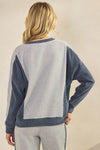 Duo Tone Relaxed Fit Corduroy Pullover Top