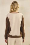 Duo Tone Relaxed Fit Corduroy Pullover Top