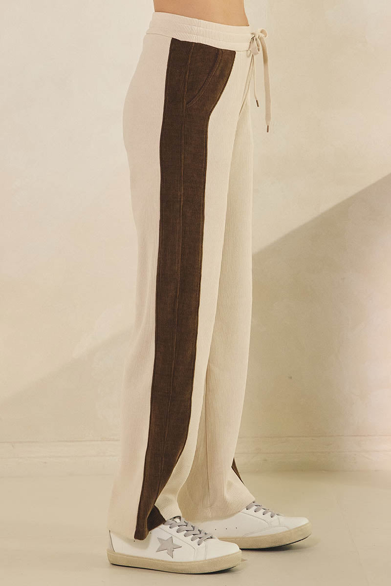 Plus Size Duo Tone Corduroy Pullover & Pant Set