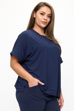 Plus Size Women’s Effortless Chic Relaxed Drape Top