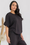 Plus Size Women’s Effortless Chic Relaxed Drape Top