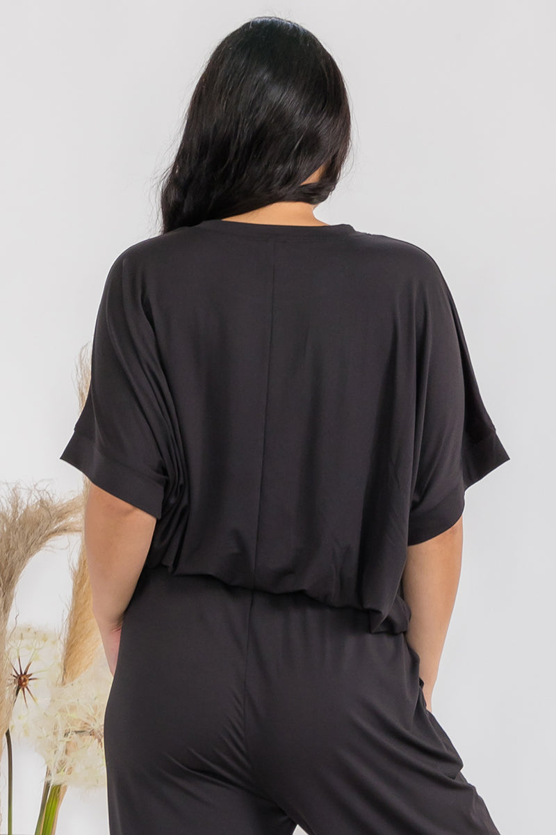 Plus Size Women’s Effortless Chic Relaxed Drape Top