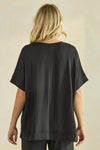 Women’s Effortless Chic Relaxed Drape Ultra Soft Short Sleeved Crew Neck Top