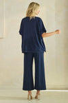 Effortless Chic Relaxed Drape Oversized Top & Wide Leg Cropped Pants Set