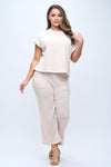 Plus Size Women's Textured Lounge Corduroy Set