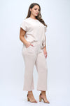 Plus Size Women's Textured Lounge Corduroy Set