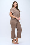 Plus Size Women's Textured Lounge Corduroy Set