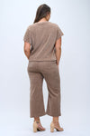 Plus Size Women's Textured Lounge Corduroy Set