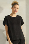 Women's Textured Lounge Short Sleeve Corduroy Top