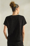 Women's Textured Lounge Short Sleeve Corduroy Top