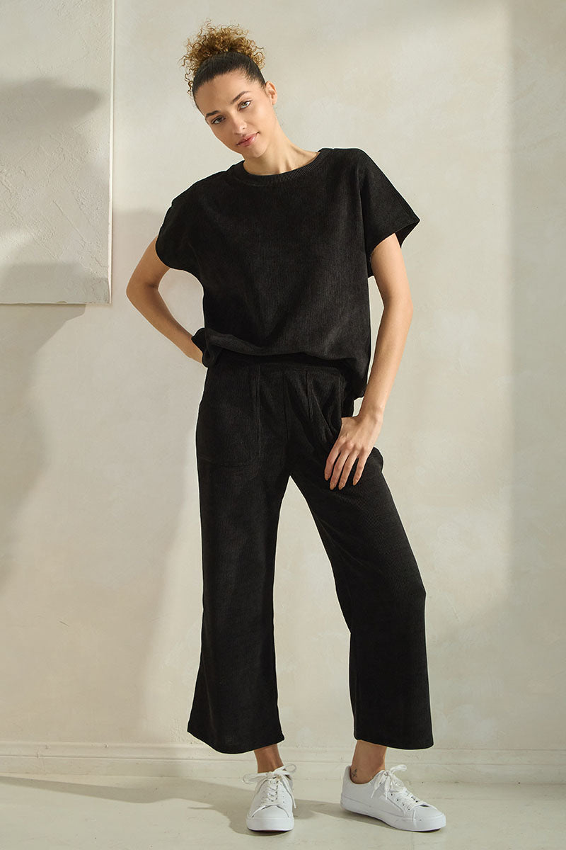 Plus Size Women's Textured Lounge Corduroy Set