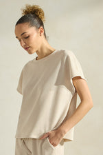 Women's Textured Lounge Short Sleeve Corduroy Top
