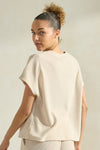 Women's Textured Lounge Short Sleeve Corduroy Top