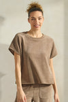 Women's Textured Lounge Short Sleeve Corduroy Top