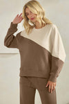 Comfort Chic Two Tone Pull Over Sweatshirt