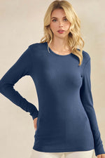 Comfort Chic Ribbed Long Sleeve Top
