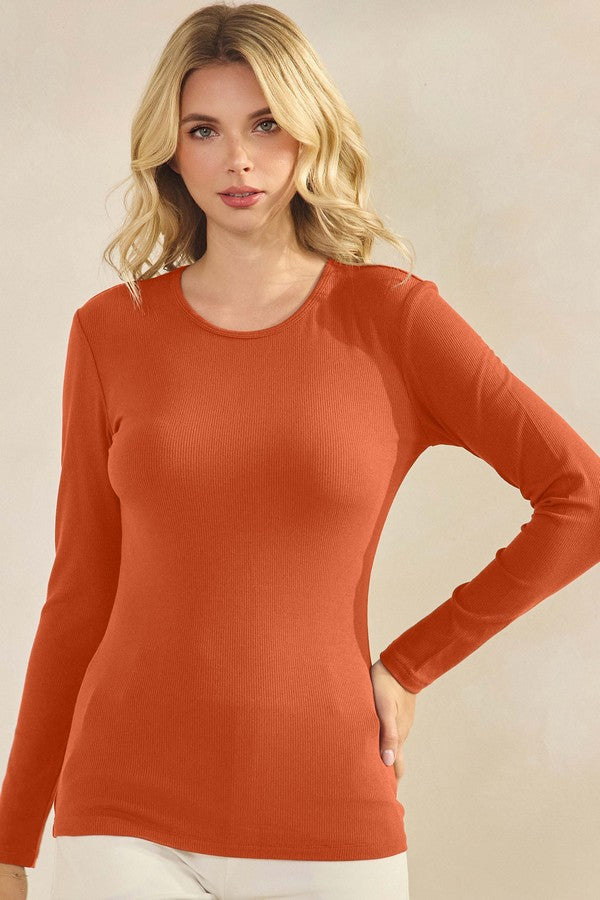 Comfort Chic Ribbed Long Sleeve Top
