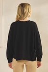 Weekend Flow Relaxed Fit Lightweight Cotton Long Sleeve Top, Black