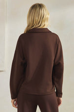 Plus Size Comfort Drape Collared V Neck Top