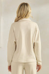 Plus Size Comfort Drape Collared V Neck Top