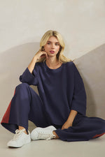 Comfort Drape Two Tone Wide Leg Pants