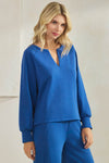 Plus Size Comfort Drape Raglan Split V Top