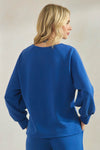 Plus Size Comfort Drape Raglan Split V Top