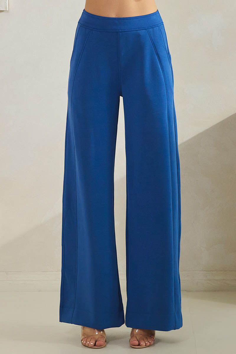 High Waist Wide Leg Pants with Side Seams