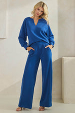 High Waist Wide Leg Pants with Side Seams