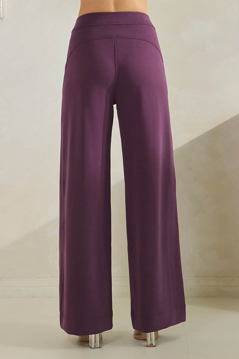 High Waist Wide Leg Pants with Side Seams