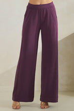 High Waist Wide Leg Pants with Side Seams
